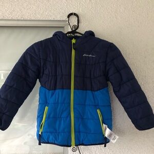 Eddie Bauer Boys Plush Reversible Hooded Jacket
